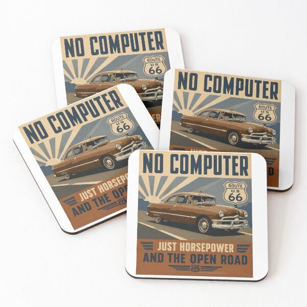 Item preview, No Computer, Just Horse Power and the Open Road in brown designed and sold by Cunningham Art and Design.