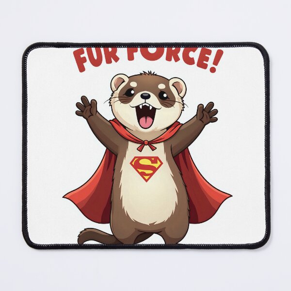 Item preview, Fur Force Ferret Superhero T-Shirt - Funny Gift for Exotic Pet Lovers designed and sold by Qubivibe.
