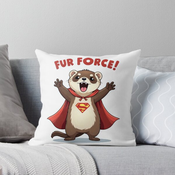 Item preview, Fur Force Ferret Superhero T-Shirt - Funny Gift for Exotic Pet Lovers designed and sold by Qubivibe.