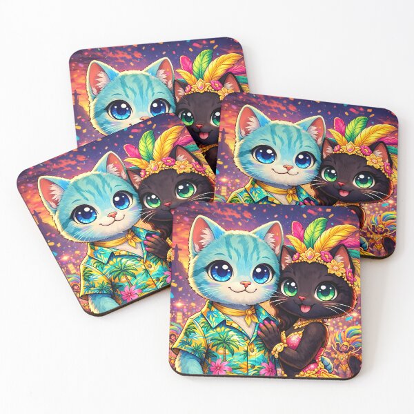 Item preview, The Rio Carnival Cats in Love designed and sold by MeowStory.