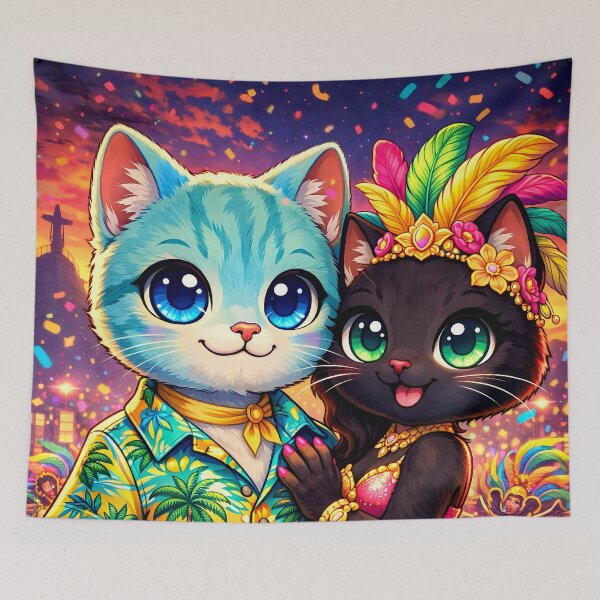 Item preview, The Rio Carnival Cats in Love designed and sold by MeowStory.