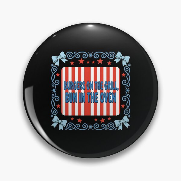 Item preview, Funny Expecting Mom - Daisy Striped Burgers On The Grill Bun In The Oven Pregnancy Announcement designed and sold by CutOutIdols.