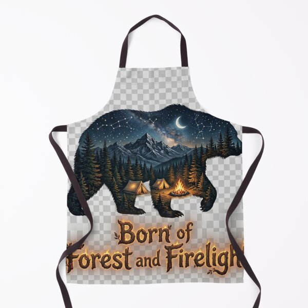 Item preview, Born of Forest and Firelight – Wild Bear Silhouette Art designed and sold by MalinStyle.