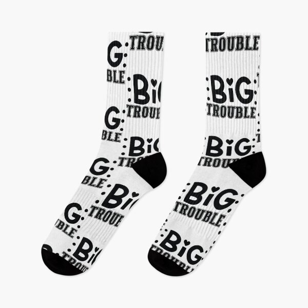 Item preview, Big Trouble - Funny Dad Quotes Retro Vintage Aesthetic Mischievous Kids Family Match Gift designed and sold by FuzionRaptor.