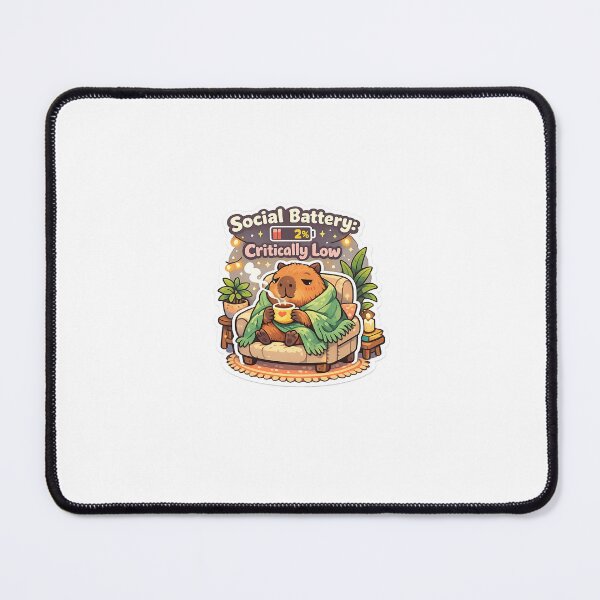 Item preview, Social Battery: Critically Low Capybara designed and sold by FAZ-DESIGNS.