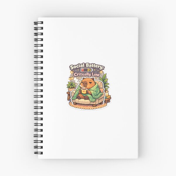 Item preview, Social Battery: Critically Low Capybara designed and sold by FAZ-DESIGNS.