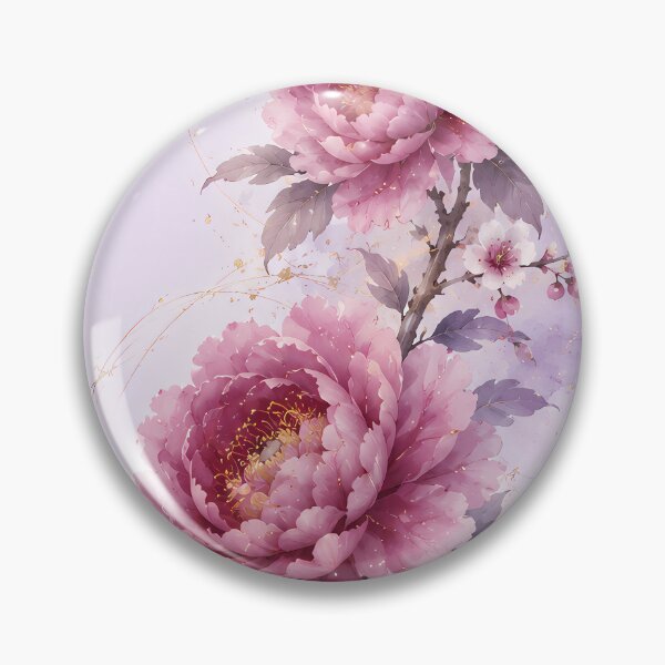 Item preview, Elegant Pink Peony Floral Watercolor Branch | Romantic Botanical Wall Art designed and sold by ManJiangHong.