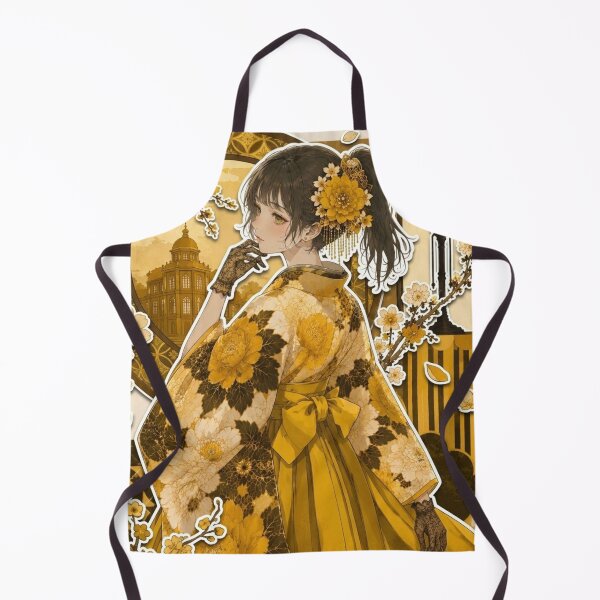 Item preview, Yellow Hakama Lady - kawaii version designed and sold by Japanese Vibes.