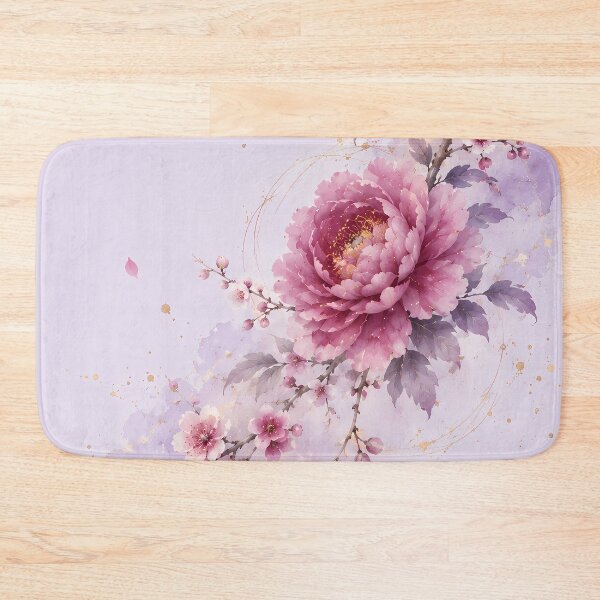 Item preview, Elegant Pink Peony Floral Watercolor Branch | Romantic Botanical Wall Art designed and sold by ManJiangHong.
