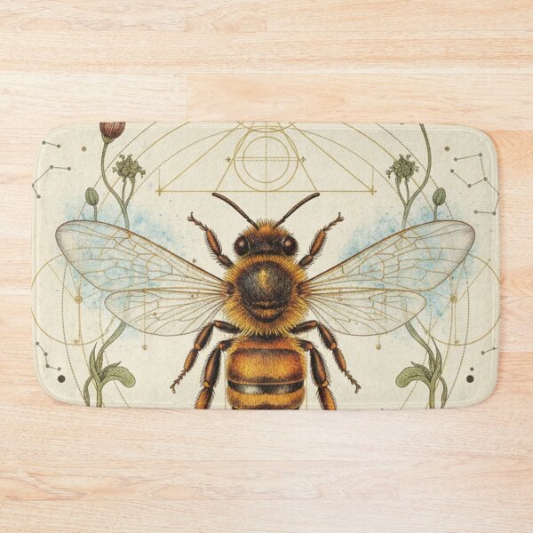 Item preview, Bee Among Flowers | Botanical Art for Nature Lovers designed and sold by HeyHas.