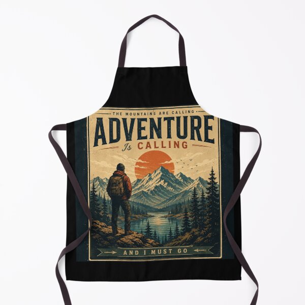 Item preview, The Mountains Are Calling | Vintage Adventure Hiking Poster designed and sold by BoomStickers18.