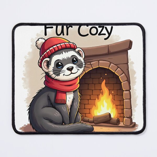 Item preview, Fur Cozy Ferret by Fireplace Funny Gift for Pet Lovers designed and sold by Qubivibe.