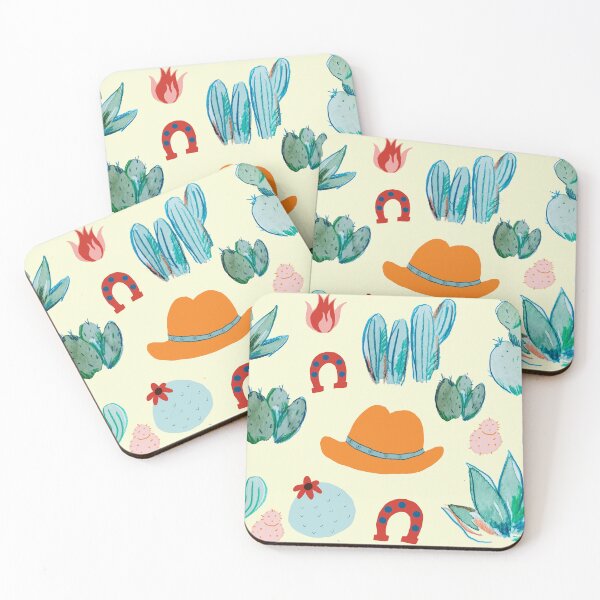 Item preview, Western Cactus Desert Cowboy Beige Background designed and sold by Designs by Sara Felton.