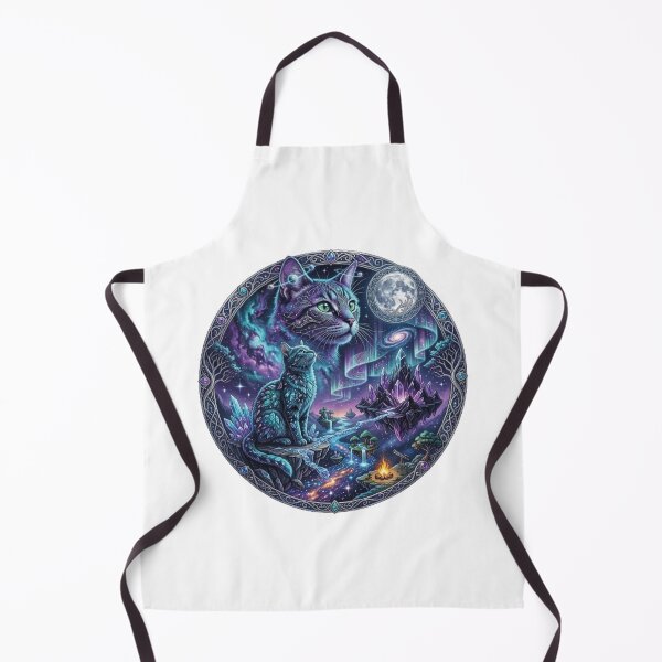 Item preview, Celestial Cosmic Cat & Crystal Galaxy Mandalas designed and sold by LunaCat Studio.