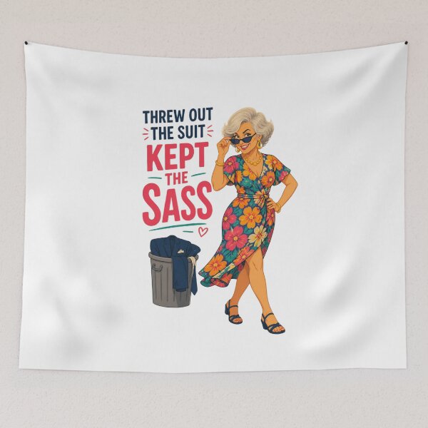 Item preview, "Threw Out the Suit" Funny Retirement Shirt designed and sold by Print Loft.