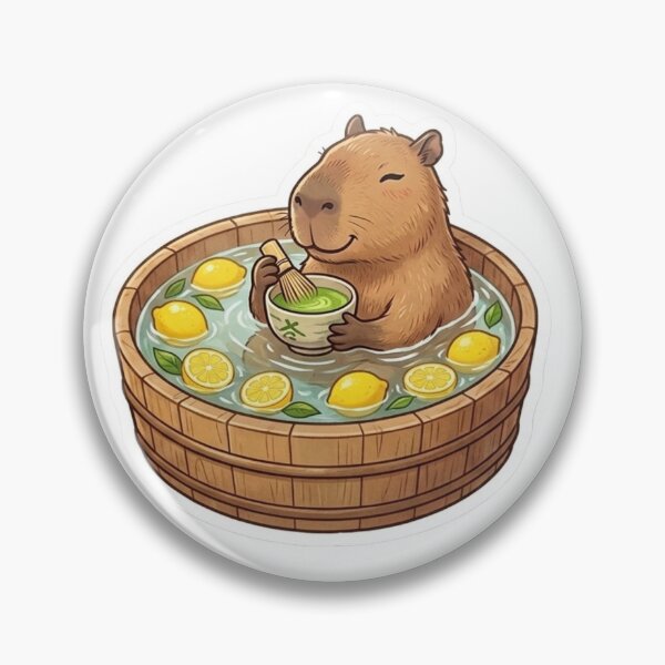 Item preview, Cute Capybara Matcha Bath Sticker designed and sold by lzxzxl.