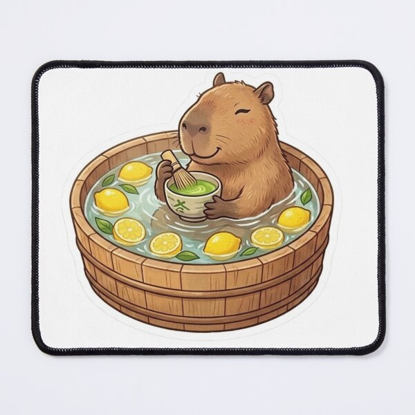 Item preview, Cute Capybara Matcha Bath Sticker designed and sold by lzxzxl.