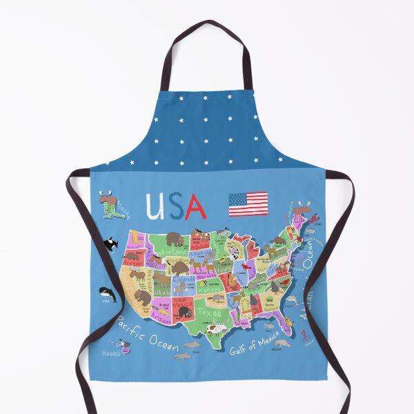 Item preview, Illustrated United States Map With State Names and State Animals By Carla Daly designed and sold by Carla Daly.
