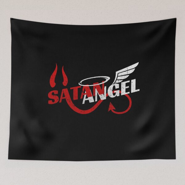 Item preview, Vintage Satangel Duality Grunge Aesthetic Distressed with Satan and Angel  designed and sold by Aetherix Studio.