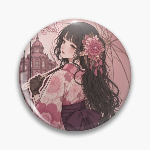 Item preview, Pink Hakama Lady - kawaii version designed and sold by Japanese Vibes.