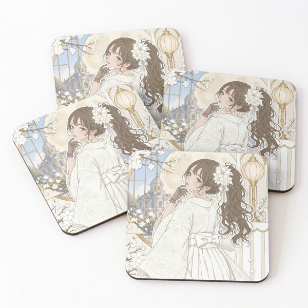 Item preview, White Hakama Lady - kawaii version designed and sold by Japanese Vibes.