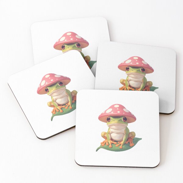 Item preview, Cute Frog with Mushroom Hat Sticker | Kawaii Forest Frog | Cottagecore Nature Art designed and sold by AhiraDesign.