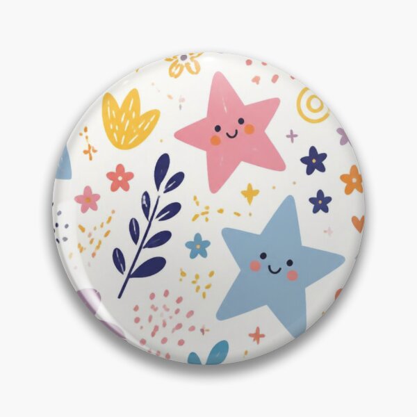 Item preview, Cute Smiling Stars & Flowers | Kawaii Pastel Nursery Pattern designed and sold by My Gluten Free Life UK.