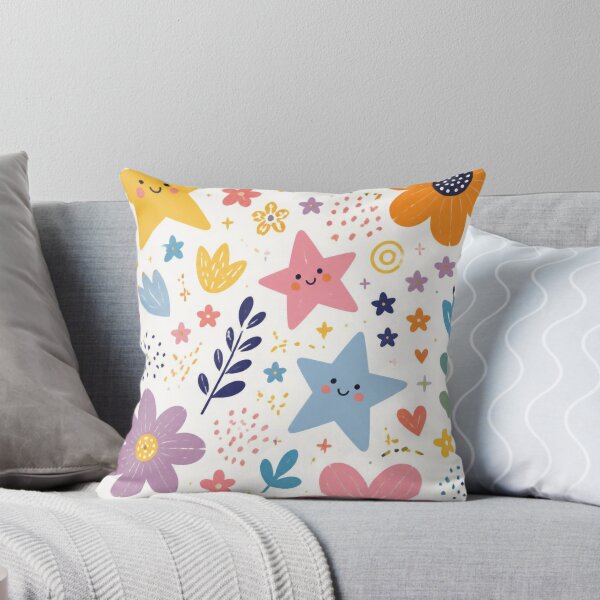 Item preview, Cute Smiling Stars & Flowers | Kawaii Pastel Nursery Pattern designed and sold by My Gluten Free Life UK.