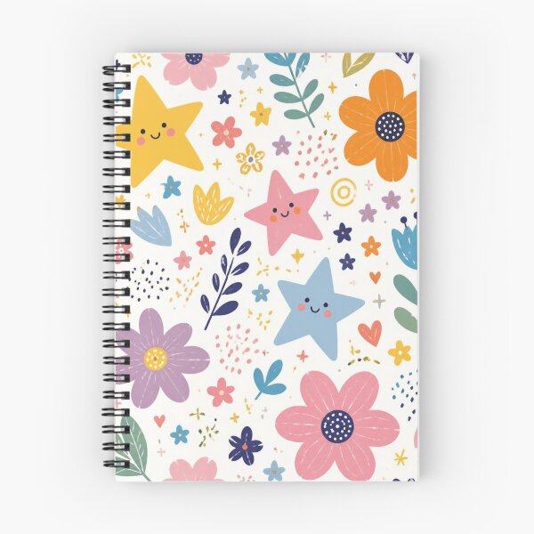 Item preview, Cute Smiling Stars & Flowers | Kawaii Pastel Nursery Pattern designed and sold by My Gluten Free Life UK.