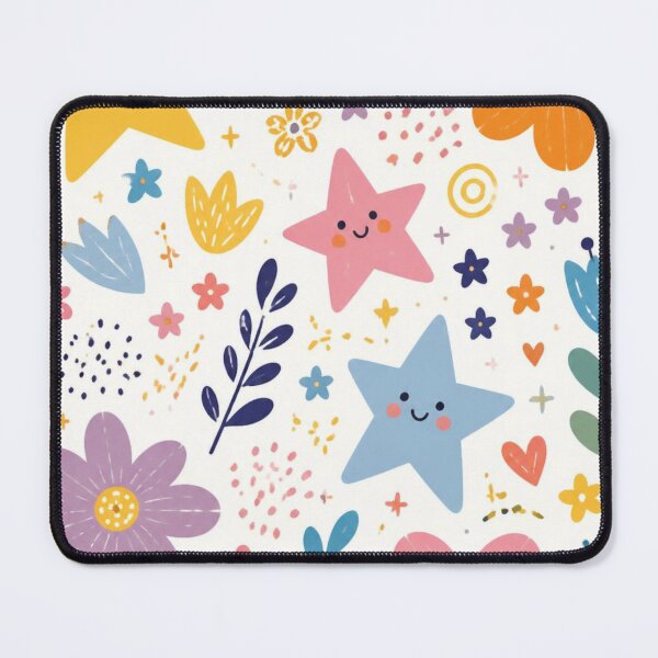 Item preview, Cute Smiling Stars & Flowers | Kawaii Pastel Nursery Pattern designed and sold by My Gluten Free Life UK.
