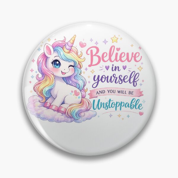 Item preview, Believe in Yourself – Cute Unicorn Motivational Sticker | Kawaii Rainbow Unicorn PNG designed and sold by Ishratparween11.