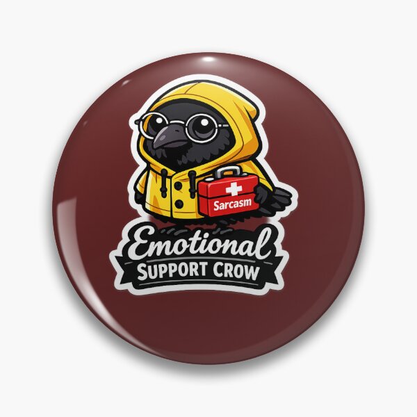 Item preview, Emotional Support Crow | Cute Gothic Kawaii Sticker designed and sold by FAZ-DESIGNS.