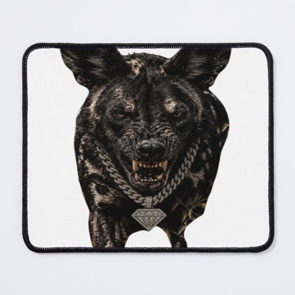 Item preview, Angry Black Wild Dog Diamond Chain T-Shirt | Fierce Bush Predator Graphic Hoodie | Urban Streetwear Animal Design designed and sold by Lifehackerplus1.