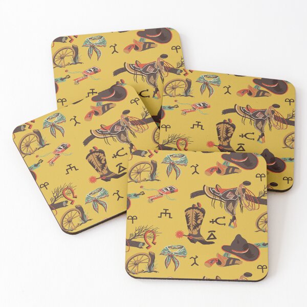 Item preview, Panhandle Slim Western Print in Yellow designed and sold by Raqilu Designs.