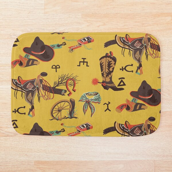 Item preview, Panhandle Slim Western Print in Yellow designed and sold by Raqilu Designs.