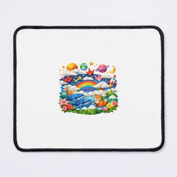 Item preview, Colorful Origami Universe Paper Art Illustration designed and sold by Euforiacreations951.