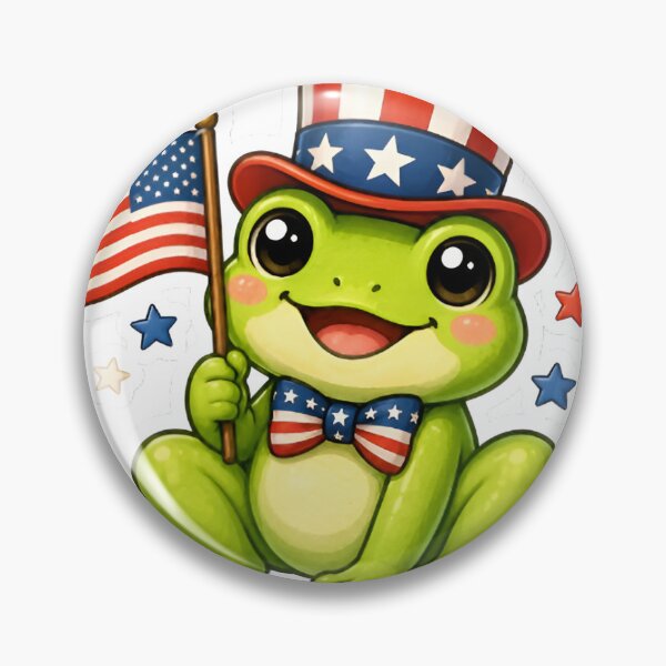 Item preview, Cute Patriotic Frog with American Flag Sticker designed and sold by ColorBloom99.