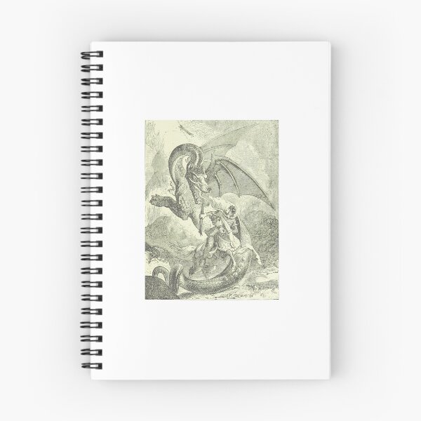 Item preview, Antique Knight and Dragon Woodcut Illustration designed and sold by Antique Science Press.