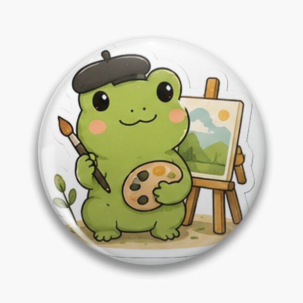 Item preview, Cute Frog Painter Sticker designed and sold by denybz.
