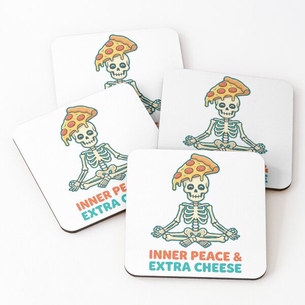 Item preview, Inner Peace and Extra Cheese Funny Skeleton Yoga Pizza designed and sold by pattman.