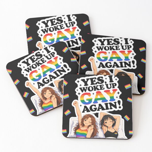 Item preview, Yes I Woke Up Gay Again – Cute Anime Lesbian Couple Pride Quote designed and sold by Jlespors09.