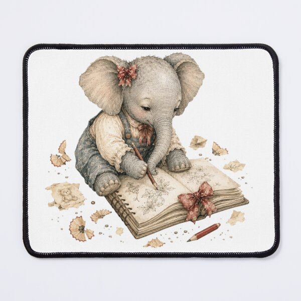 Item preview, Cute Baby Elephant Sketching Artist Journaling Aesthetic designed and sold by AQUILAKREO.