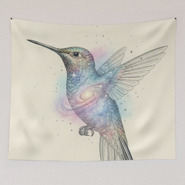 Item preview, Hummingbird Among Flowers | Highly Detailed Tropical Illustration designed and sold by HeyHas.