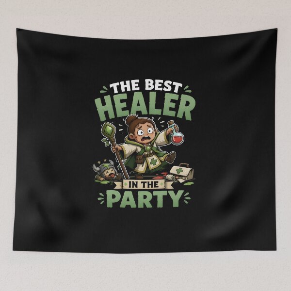 Item preview, Healer In The Party Funny RPG Gaming Design designed and sold by BadhbhArt.