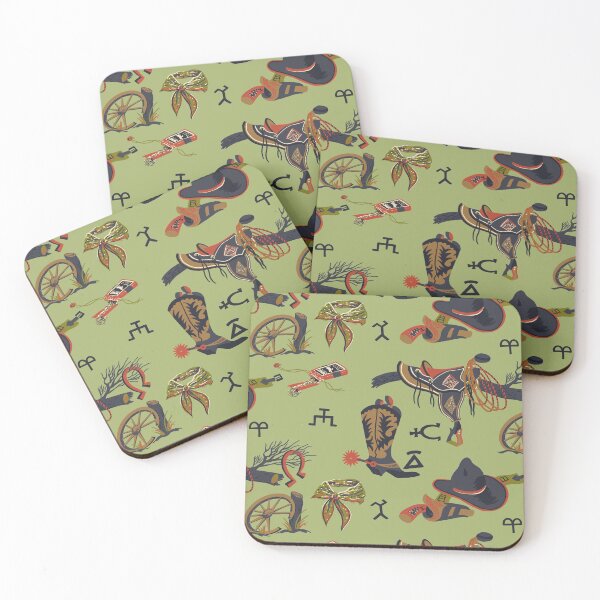 Item preview, Panhandle Slim Western Print in Green designed and sold by Raqilu Designs.