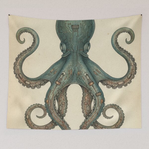 Item preview, Deep Ocean Octopus | Classic Marine Illustration designed and sold by HeyHas.