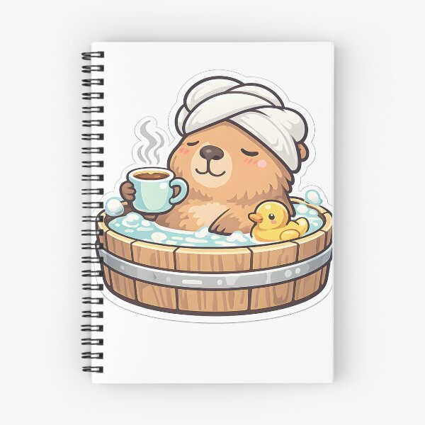 Item preview, Capybara Spa Day – Cute Kawaii Coffee Sticker designed and sold by KawaiiOrbit.