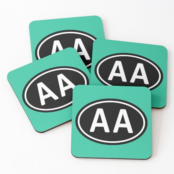 Item preview, AA Initials Monogram Oval White Letters designed and sold by Jeallan Designs.