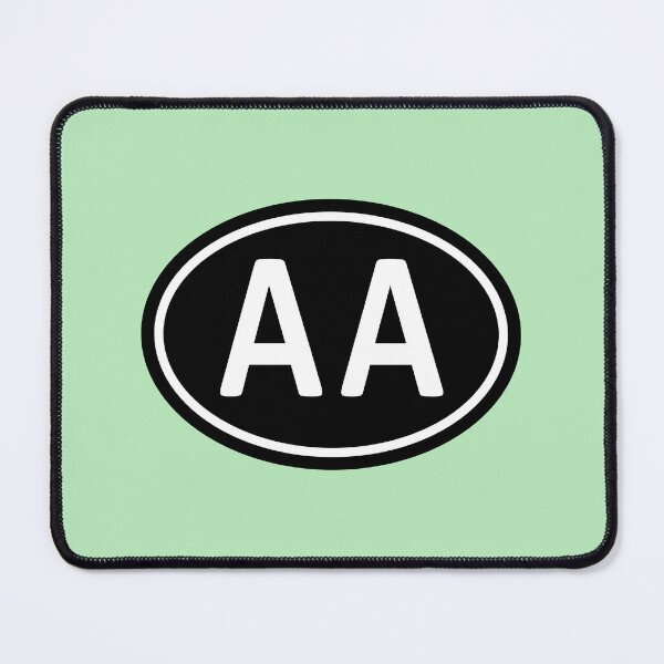 Item preview, AA Initials Monogram Oval White Letters designed and sold by Jeallan Designs.