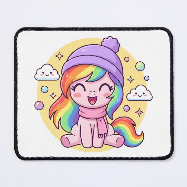Item preview, Rainbow Joy Horse - Cute Kawaii Winter Scarf Filly designed and sold by CaliLuminos.
